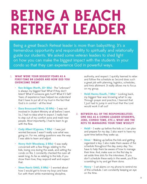 2018 Beach Retreat Leader Manual