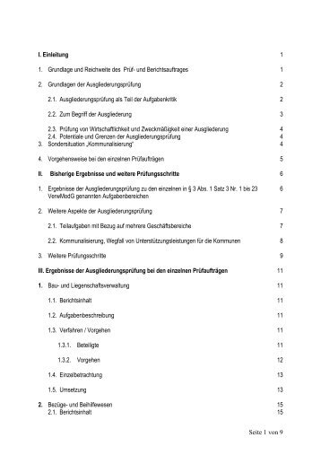 Ausgliederungsbericht vom 30.6.2004 - Brandenburg.de