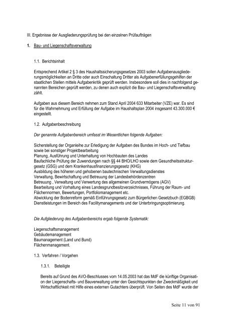 Ausgliederungsbericht vom 30.6.2004 - Brandenburg.de