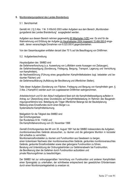 Ausgliederungsbericht vom 30.6.2004 - Brandenburg.de