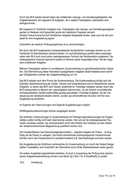 Ausgliederungsbericht vom 30.6.2004 - Brandenburg.de