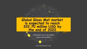 Global Glass Mat market is expected to reach 322.70 million USD by the end of 2022