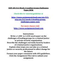 UOP AJS 512 Week 3 Leading Group Challenges Paper NEW