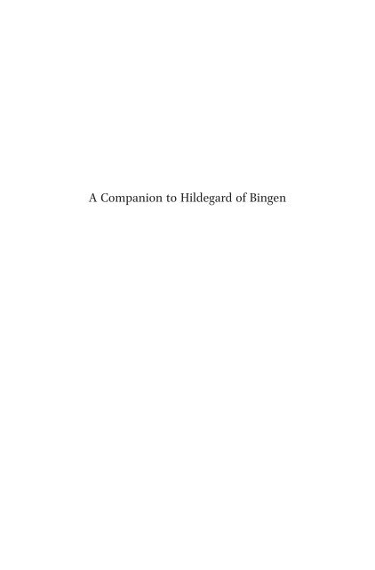 A Companion to Hildegard of Bingen