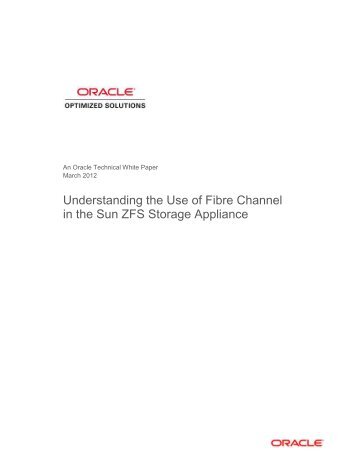 Understanding the Use of Fibre Channel in the Sun ZFS ... - Oracle