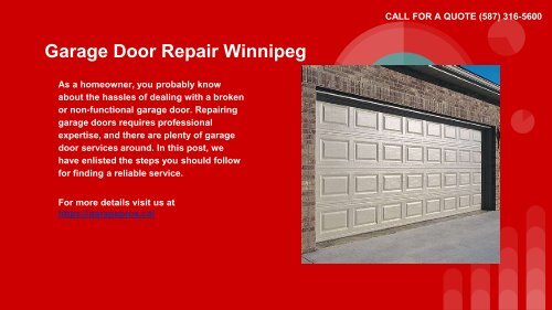 Garage Pros - garage door repairs - Calgary Alberta