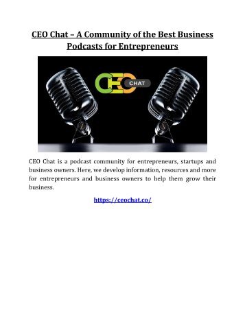 CEO Chat – A Community of the Best Business Podcasts for Entrepreneurs