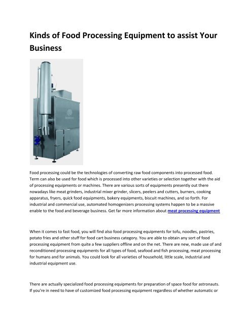 6 fish processing equipment