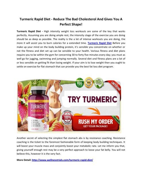 Turmeric Rapid Diet - Keep Your Body Healthy And Fit!