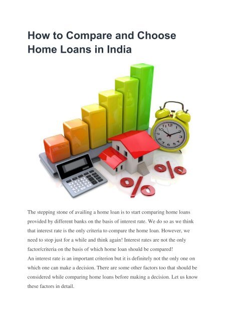How to Compare and Choose Home Loans in India