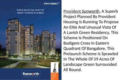 Provident Sunworth - Provident Housing Flats in Bangalore - Price,Brochure