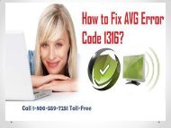 Call 1-800-559-7251 To Fix AVG Error Code 1316
