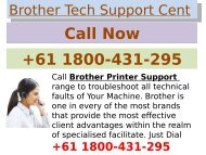 Brother printer support centre +61 1800-431-295