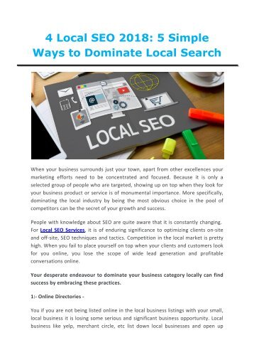 Local SEO 2018  5 simple ways to dominate local search