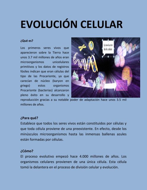 EVOLUCION CELULAR