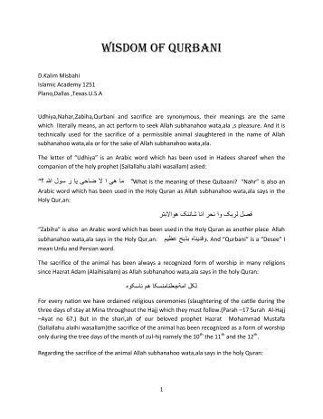 Wisdom of Qurbani.pdf - Noori Masjid