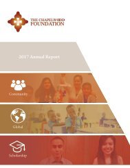 Chapelwood Foundation 2017-2018 Report