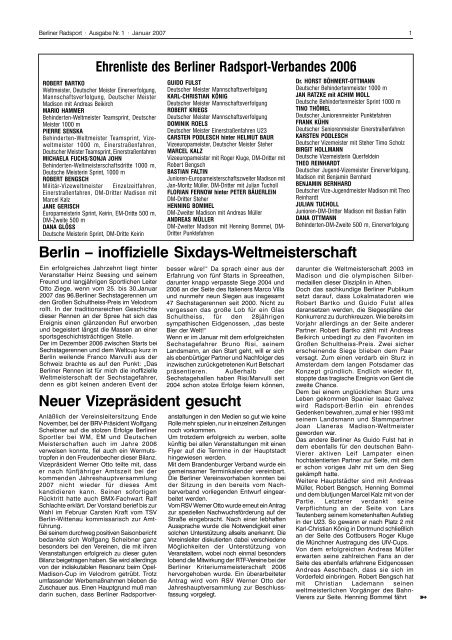 Januar 2007 - Berliner Radsport Verband e.V.