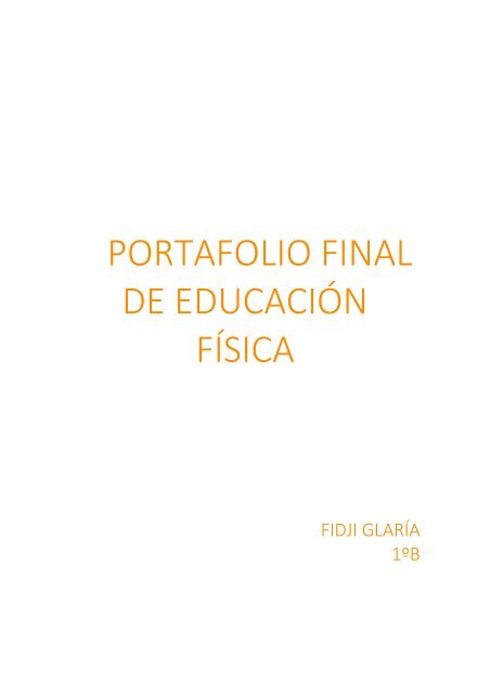 PORTAFOLIO FINAL DE EDUCACIÓN FÍSICA