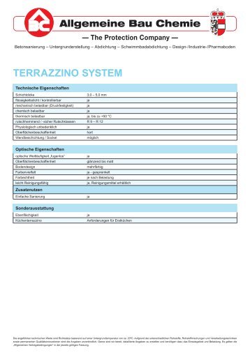 TERRAZZINO SYSTEM - Allgemeine Bau Chemie