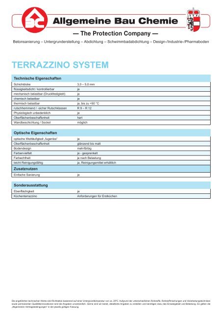 TERRAZZINO SYSTEM - Allgemeine Bau Chemie