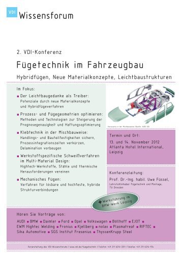 01KO709012 Fuegetechnik im Fahrzeugbau.indd - VDI-Wissensforum