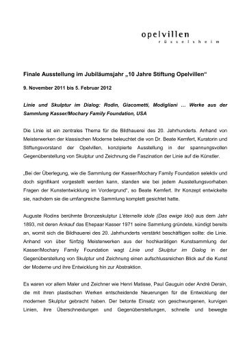 Finale Ausstellung im Jubiläumsjahr „10 Jahre Stiftung Opelvillen“