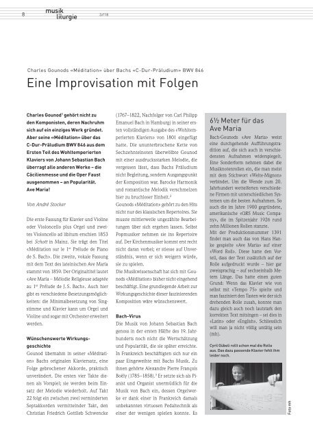 MuLi_03-18_Eine Improvisation mit Folgen - Charles Gounods Méditation über Bachs C-Dur-Präludium BWV 846