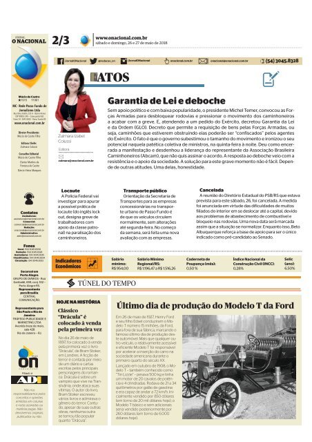 Jornal O Nacional 26 e 27-05-18