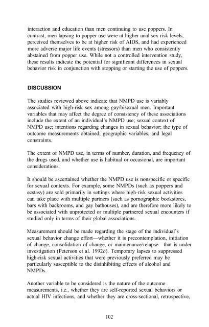 The Context of HIV Risk Among Drug Users and Their Sexual Partners