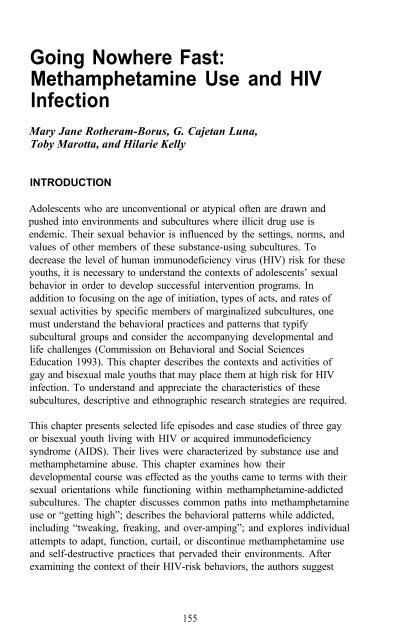 The Context of HIV Risk Among Drug Users and Their Sexual Partners