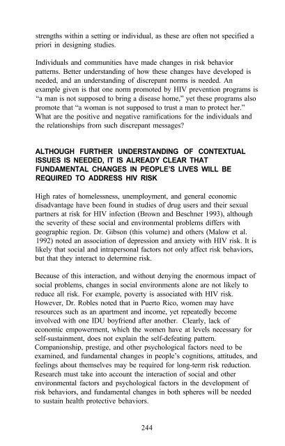 The Context of HIV Risk Among Drug Users and Their Sexual Partners