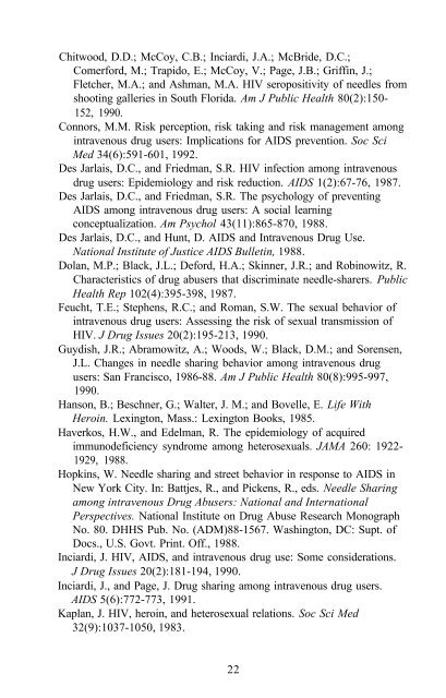 The Context of HIV Risk Among Drug Users and Their Sexual Partners