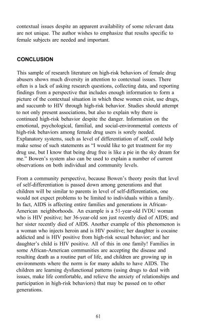 The Context of HIV Risk Among Drug Users and Their Sexual Partners