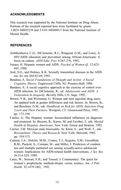 The Context of HIV Risk Among Drug Users and Their Sexual Partners