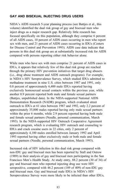 The Context of HIV Risk Among Drug Users and Their Sexual Partners