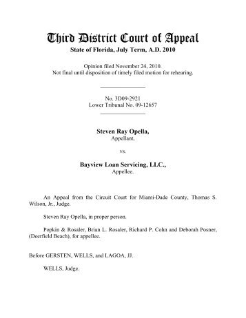 Steven Ray Opella - Third District Court of Appeal