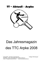 Das Jahresmagazin des TTC Arpke 2008