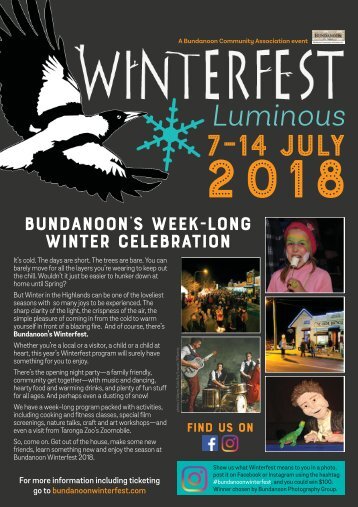 2018 Bundanoon Winterfest Workshop and Events Program