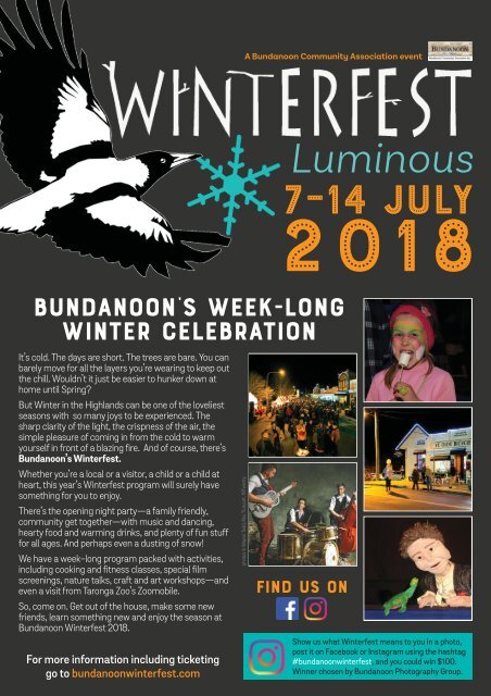 2018 Bundanoon Winterfest Workshop and Events Program