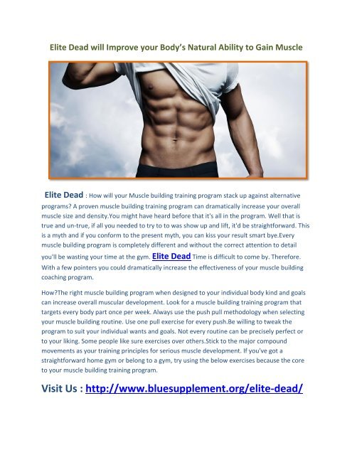 Elite Dead will Improve your Body’s Natural Ability to Gain Muscle 