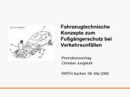 Fahrzeugtechnische Konzepte zum Fußgängerschutz - Lehrstuhl für ...