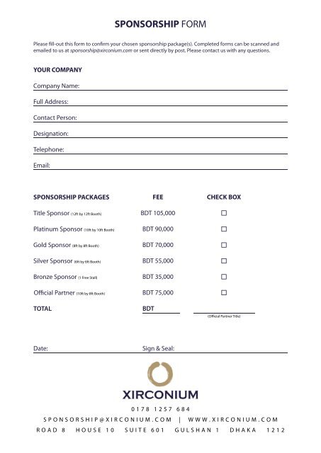 Sponsorship Proposal - Xirconium Boishakhi Expo 2017