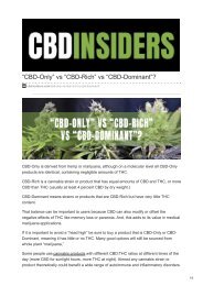 CBD-Only vs CBD-Rich vs CBD-Dominant
