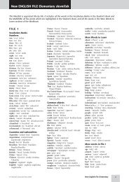 New English File Elementary wordlist