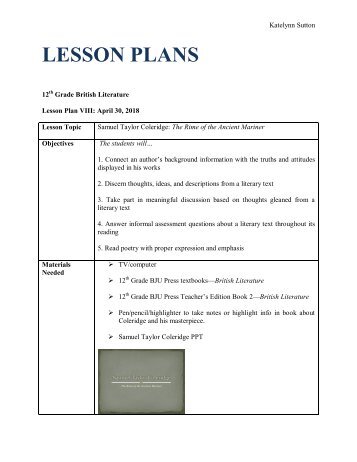 24 The Rime of the Ancient Mariner Part 1- Lesson Plan PDF