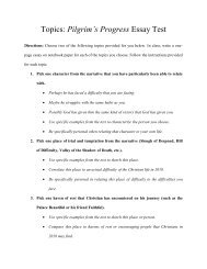 26 Pilgrim's Progress Essay Topics PDF