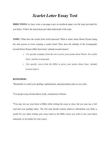 28 Scarlet Letter Essay Test PDF