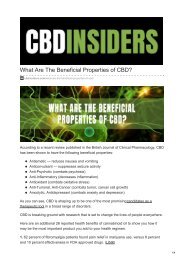 What Are The Beneficial Properties of CBD?