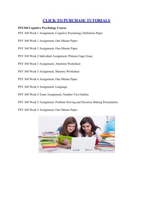 PSY360 Cognitive Psychology Week 1 to 5